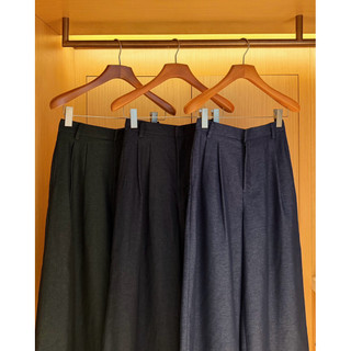 Quần denim xếp 2 li form suông rộng Ma Vie
