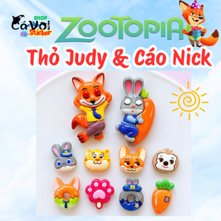 [ĐỘC QUYỀN] Set Charm Thỏ Judy Cáo Nick Zootopia Dễ Thương- Thỏ Cảnh Sát Và Cáo Tinh Nghịch Zootopia Cao Cấp