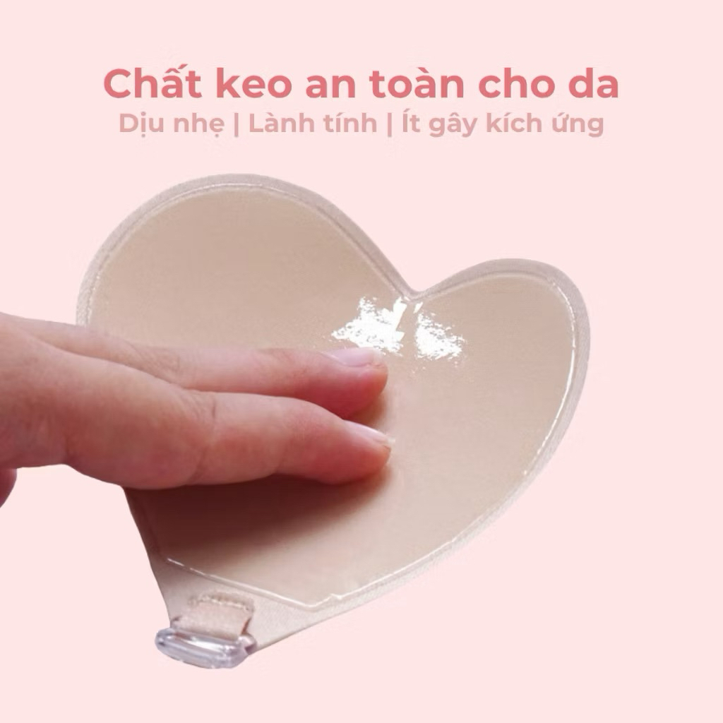 Miếng dán ngực BiKiNi Dán Ngực Nâng Trái Tim Keo Trong Bám Chắc Mỏng Nhẹ Chuyên cho Đồ Bơi Hai Mảnh Không Lộ