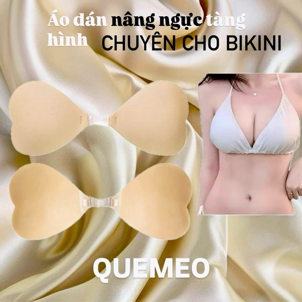 Miếng dán ngực BiKiNi Dán Ngực Nâng Trái Tim Keo Trong Bám Chắc Mỏng Nhẹ Chuyên cho Đồ Bơi Hai Mảnh Không Lộ