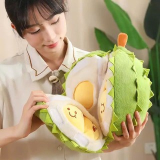 Gấu Bông Sầu Riêng Tách Múi Cao Cấp 30cm - Thú Nhồi Bông Trái Cây Sầu Riêng Khóa Kéo Đáng Yêu Làm Quà Tặng
