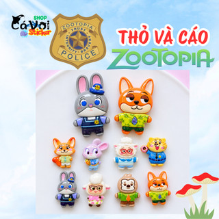 [ĐỘC QUYỀN]  Set Charm Thỏ Cảnh Sát Và Cáo Tinh Nghịch Hội Bạn Thành Phố Động Vật Cao Cấp, Bộ Charm Động Vật Hoạt Hình