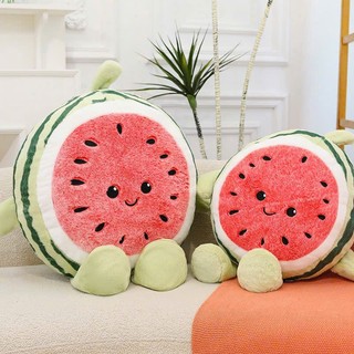 Gấu Bông Quả Dưa Hấu Tròn Đáng Yêu (25cm - 65cm) - Gối Ôm Trái Dưa Hấu Bổ Đôi Nhồi Bông Cute Làm Quà Tặng Trang Trí