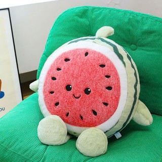 Gấu Bông Quả Dưa Hấu Tròn Đáng Yêu (25cm - 65cm) - Gối Ôm Trái Dưa Hấu Bổ Đôi Nhồi Bông Cute Làm Quà Tặng Trang Trí