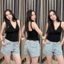 YURI JEANS - (MÃ 66) Quần Short Jean Nữ Lưng Cao Phối Túi Kiểu