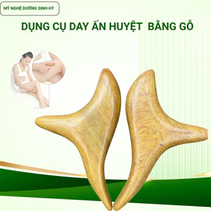 Dụng cụ bấm huyệt massage hình én bằng gỗ, cạo gió massage hỗ trợ xương khớp - Mỹ nghệ dưỡng sinh HT