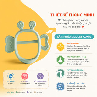 Gặm Nướu Bee Cho Bé Coniu Siêu Mềm Giúp Giảm Ngứa Nướu An Toàn Cho Bé( Có Hộp Đưng)