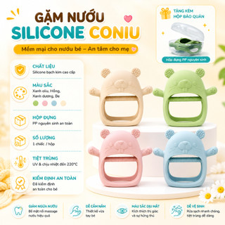 Gặm Nướu silicone Coniu Cao Cấp Cho Bé Siêu Mềm Giúp Giảm Ngứa Nướu An Toàn Cho Bé (Có hộp bảo quản)