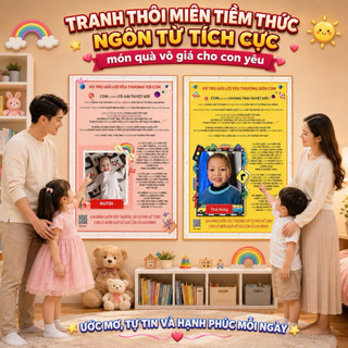 TRANH THÔI MIÊN TIỀM THỨC CHO BÉ YÊU decal dán tường( MẪU CHƯA IN ẢNH và TÊN)