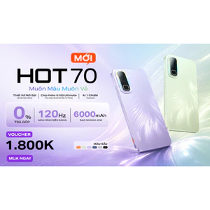 Infinix HOT 70 (4GB/128GB) điện thoại Chính Hãng - Màn Hình Lớn, Pin Bền, Hiệu Năng Mượt Bộ Nhớ Lớn, Bảo Hành 12 Tháng