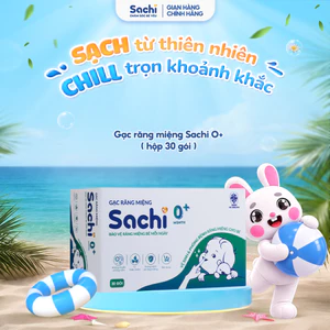Gạc Răng Miệng Sachi Cho Bé Từ 0 Tháng Tuổi Hộp 30 Gói - Hỗ trợ làm sạch nướu, lưỡi, răng miệng