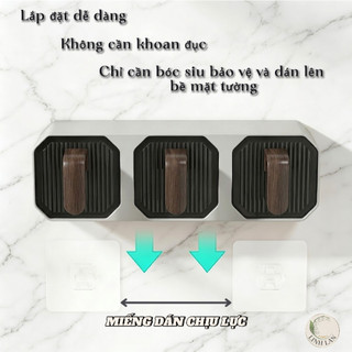 Khay Đựng Gia Vị 3 Ngăn, Khay Đựng Muối Đường Dán Tường Tiện Lợi Chắc Chắn Thiết Kế Công Thái Học, Đa năng Chống Ruồi Bọ