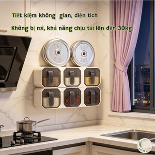 Khay Đựng Gia Vị 3 Ngăn, Khay Đựng Muối Đường Dán Tường Tiện Lợi Chắc Chắn Thiết Kế Công Thái Học, Đa năng Chống Ruồi Bọ