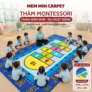 Thảm Montessori,Thảm Mầm Non Cho Bé,Thảm Trò Chơi Thông Minh. Thảm Giáo Cụ 2m x3m ,1m6*2m2 Dệt- MemMincarpet - THB08