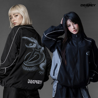 Jacket Degrey màu ĐEN in Mascot áo khoác dù thể thao - JKMASCOT