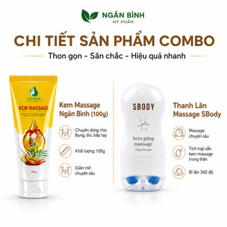 [TẶNG LĂN] Kem Massage Ngân Bình 100g | Massage Body Hỗ Trợ Săn Chắc Da Eo Mông Đùi