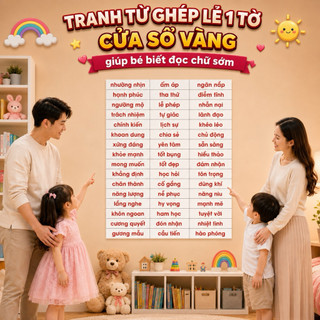 BỘ CHỮ CỬA SỔ VÀNG decal dán tường