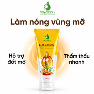 [TẶNG LĂN] Kem Massage Ngân Bình 100g | Massage Body Hỗ Trợ Săn Chắc Da Eo Mông Đùi