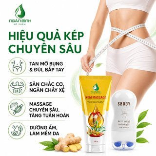 [TẶNG LĂN] Kem Massage Ngân Bình 100g | Massage Body Hỗ Trợ Săn Chắc Da Eo Mông Đùi