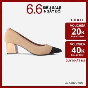 CORII - Giày Bít Cao Gót Mũi Nhọn The Glamour Special Thời Trang và Thoải Mái Nhất - CR04GMS Kem & Đen