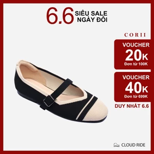 CORII - Giày Búp Bê Mũi Vuông Mary Jane Thời Trang và Thoải Mái Nhất - CR1MJS1 Đen Trắng