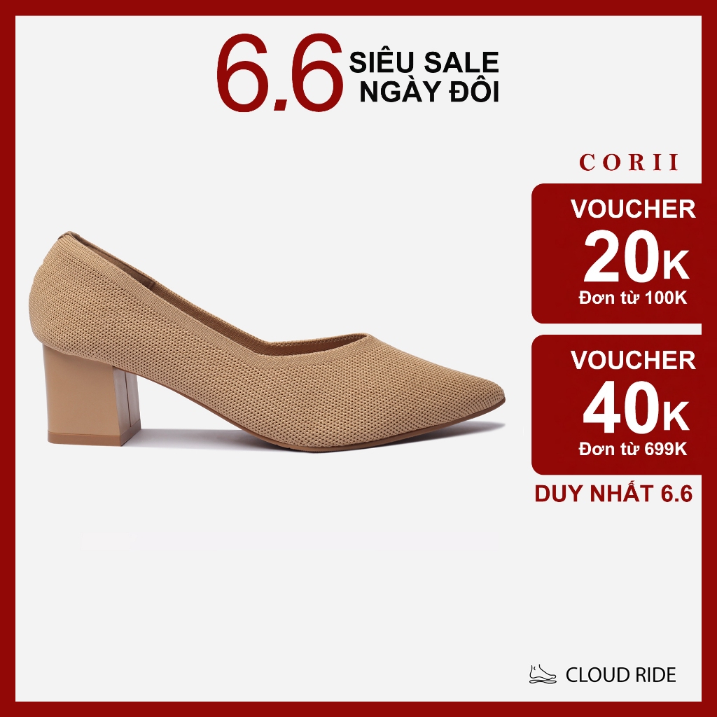 CORII - Giày Bít Cao Gót Mũi Nhọn The Glamour 2.0 Thời Trang và Thoải Mái Nhất - CR04GM2 Kem Da