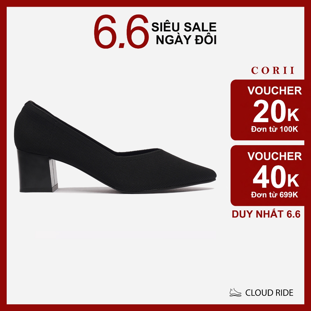 CORII - Giày Bít Cao Gót Mũi Nhọn The Glamour 2.0 Thời Trang và Thoải Mái Nhất - CR04GM1 Đen