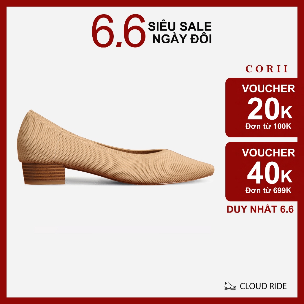 CORII - Giày Bít Cao Gót Mũi Nhọn The Nature 2.0 Thời Trang và Thoải Mái Nhất - CR041 Kem