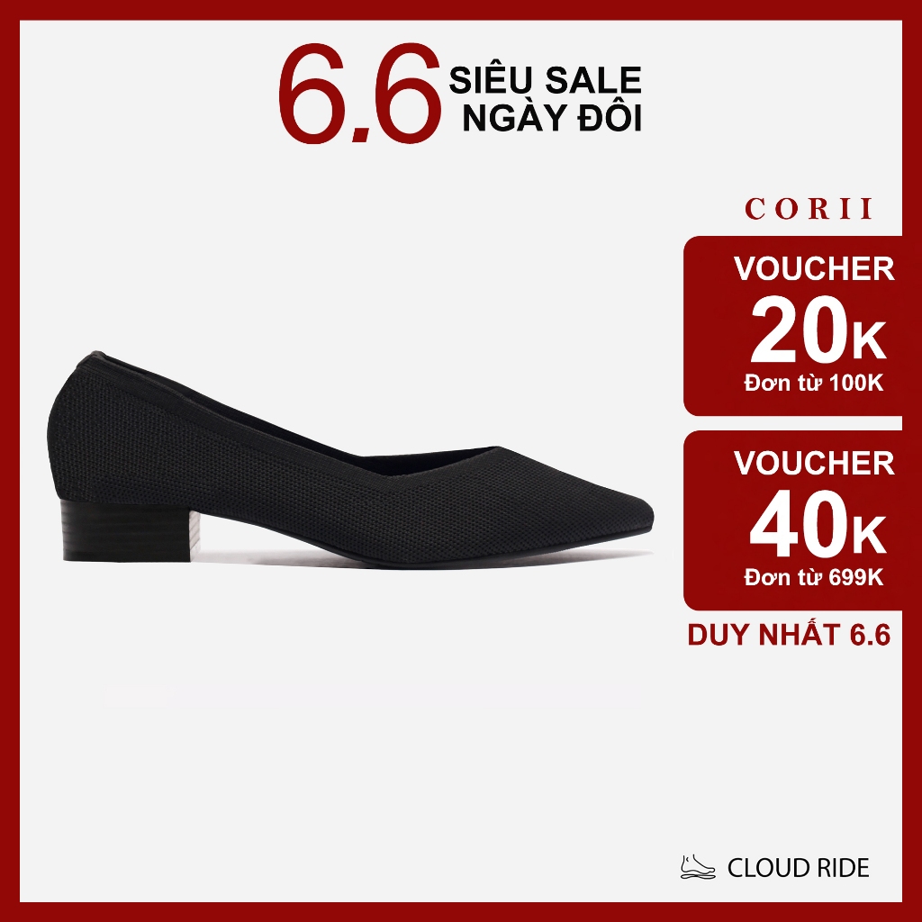 CORII - Giày Bít Cao Gót Mũi Nhọn The Nature 2.0 Thời Trang và Thoải Mái Nhất - CR041 Đen