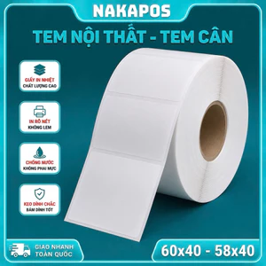 Tem Mã Vạch 60x40mm 58x40 Giấy In Nhiệt 60*40 58*40 40x60 4x6 6x4 Decal Nhiệt 60x40 Giấy Nhiệt