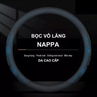 Bọc Vô Lăng Ô Tô 3D Da Nappa Cao Cấp Size 38cm, Siêu Mỏng Mềm Và Mát, Cho Các Dòng Xe Từ 5 - 7 Chỗ