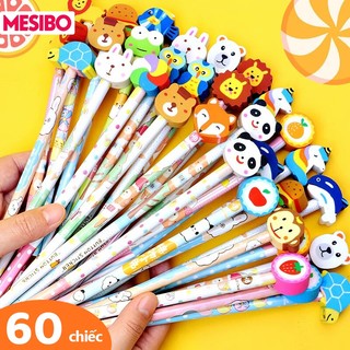 Bút Chì HB Kèm Tẩy Luyện Chữ Học Tập Cho Học Sinh Văn Phòng, Gỗ Cao Cấp, Đầu Tẩy Dễ Thương, Set 20-60 Cây, Giá Siêu Rẻ