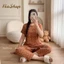 Đồ bộ Quần 9 tất Áo bèo ngực Tay ngắn, Chất vải tôn lanh mặc nhà mát mềm mịn Dễ thương Đủ size 40~75kg NaShop