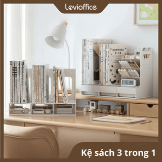 Kệ Sách Để Bàn Đa Năng LoviOffice 6088 - Giá Sách Nhựa Nhiều Ngăn Tích Hợp Khay Đựng Văn Phòng Phẩm Và Ngăn Kéo Mini