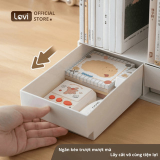 Kệ Sách Để Bàn Đa Năng LoviOffice 6088 - Giá Sách Nhựa Nhiều Ngăn Tích Hợp Khay Đựng Văn Phòng Phẩm Và Ngăn Kéo Mini