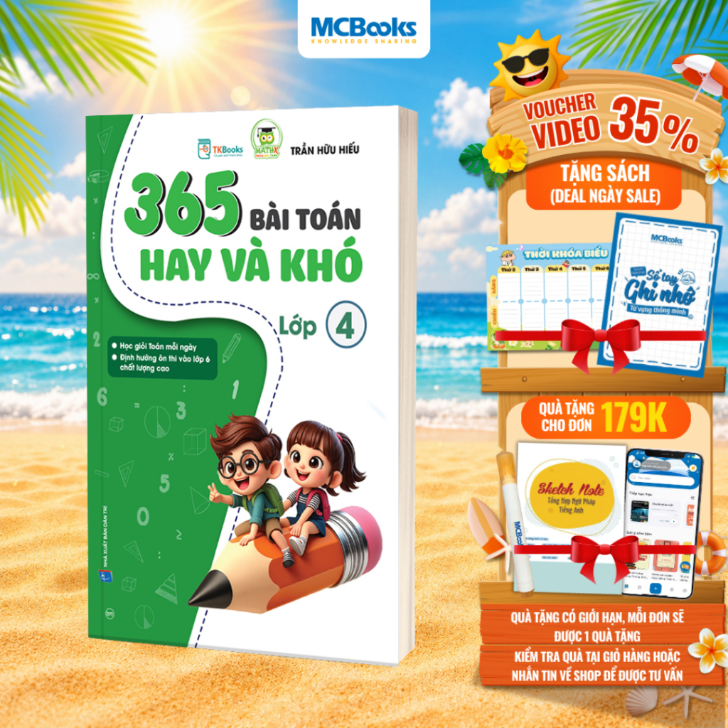 Sách - 365 Bài Toán Hay Và Khó Lớp 4 - Thầy Trần Hữu Hiếu