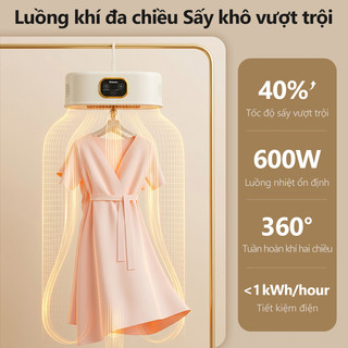 kawu Máy sấy quần áo gấp gọn Công nghệ sấy tuần hoàn 360°Khử khuẩn và diệt mạt Hẹn Giờ Thông Minh
