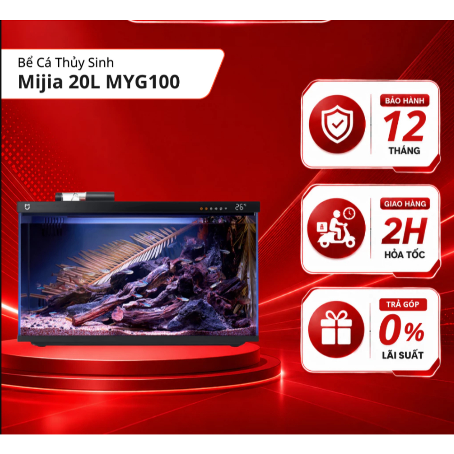 Bể cá thông minh Xiaomi Mijia MYG100 20L Tự động bơm, lọc nước, cho ăn tự động | BigBuy360 - bigbuy360.vn