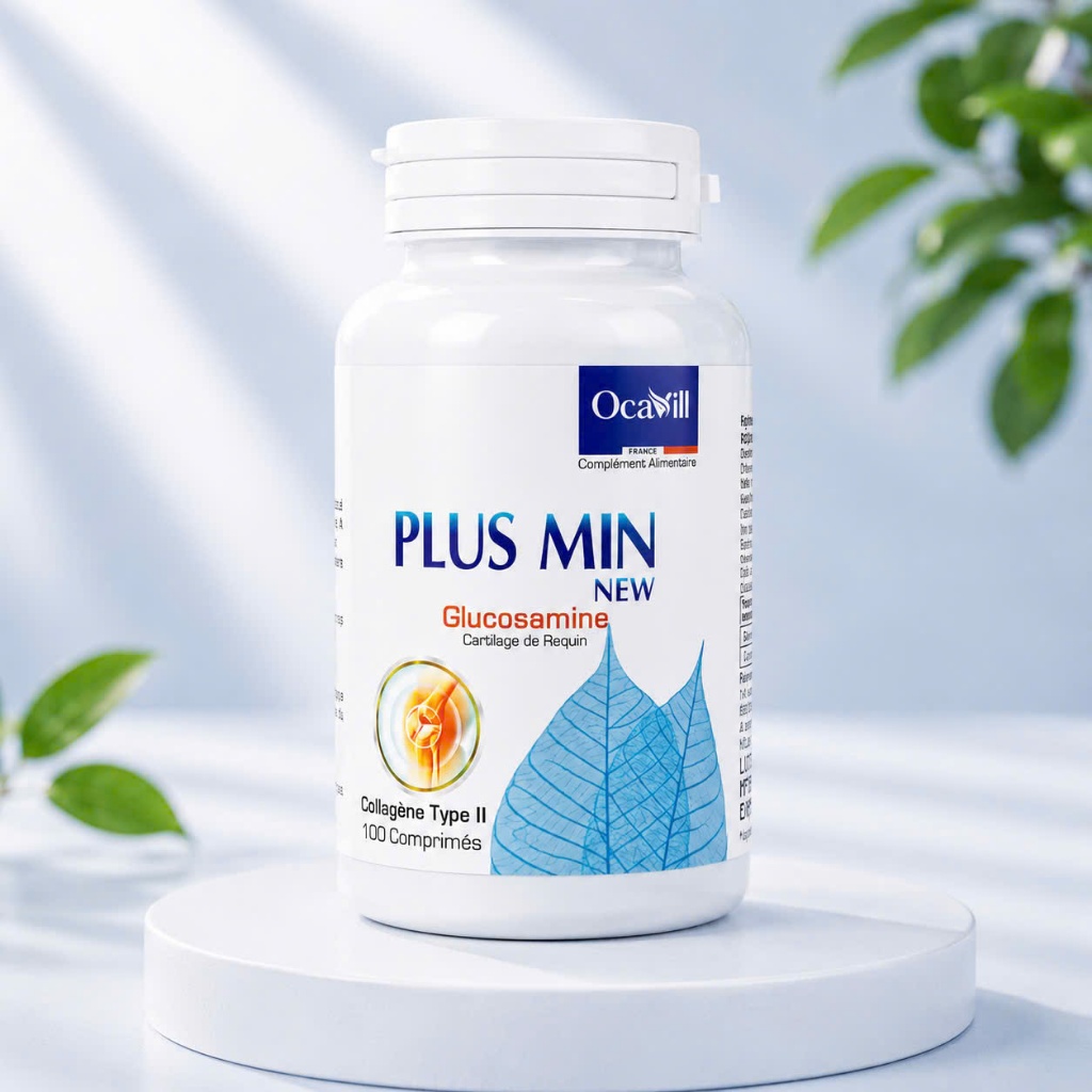 Plus Min New Glucosamine Nhập Khẩu Pháp - Hỗ Trợ Xương Khớp, Sụn Khớp, Collagen Type II 30 Viên