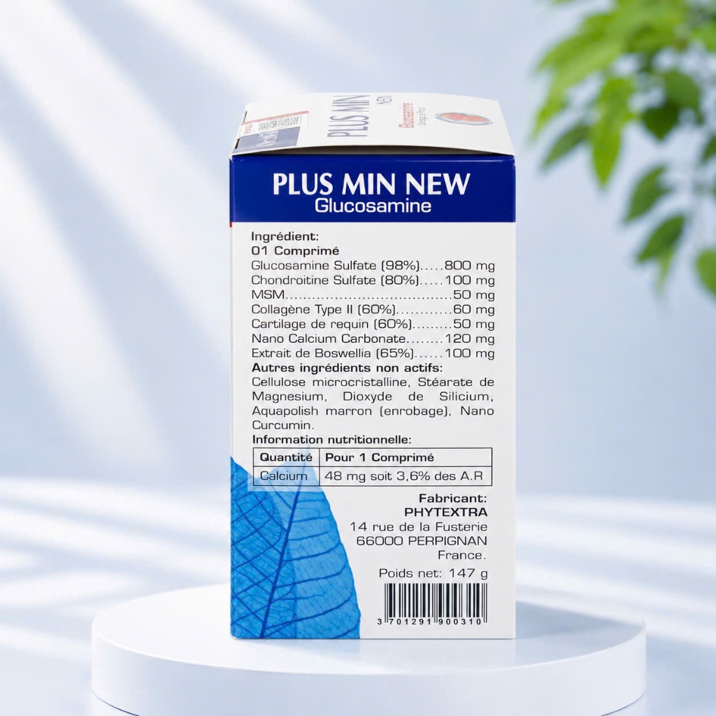 Plus Min New Glucosamine Nhập Khẩu Pháp - Hỗ Trợ Xương Khớp, Sụn Khớp, Collagen Type II 30 Viên