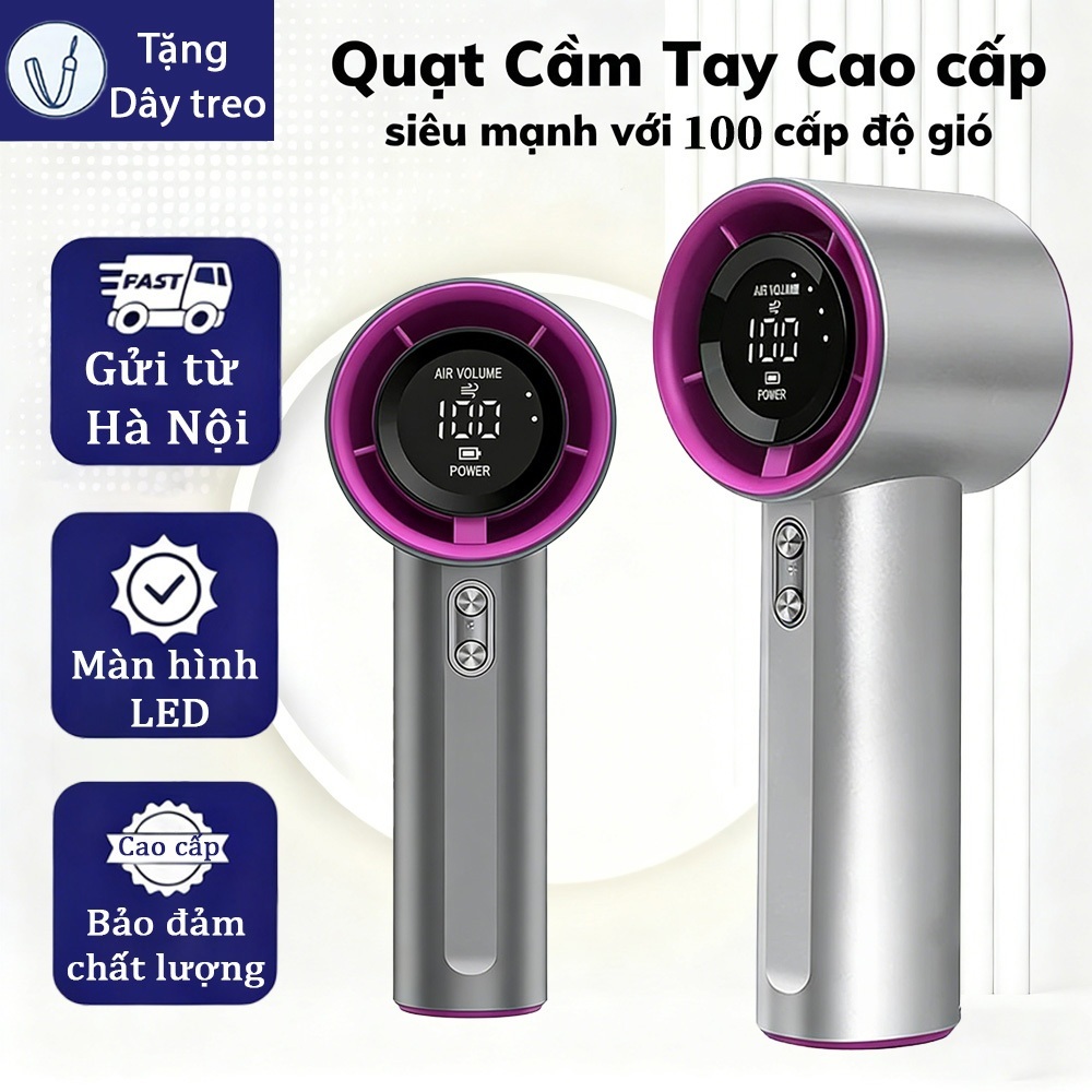 ⚡Quạt tích điện⚡Màn LED 4000mAh Sạc Nhanh Quạt tích điện gió mạnh tốc độ cao Quạt tích điện di động