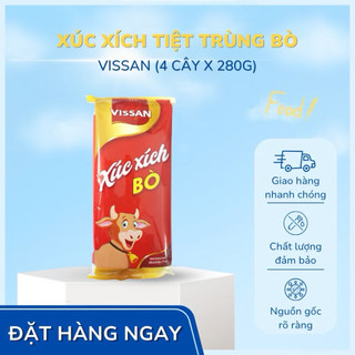 Vissan Combo 3 Gói Xúc Xích Tiệt Trùng Bò 70g (280g/gói x 4cây) Date Mới