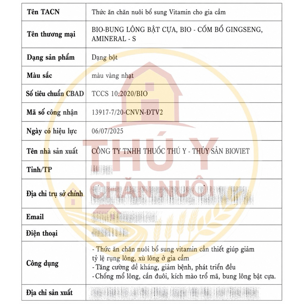 Bio Bung Lông Bật Cựa 1Kg (10tr1) Hỗ Trợ Kích Thích Mọc Lông Nhanh, Chống Mổ Lông, Cắn đuôi, Đỏ Tích Kích Mào