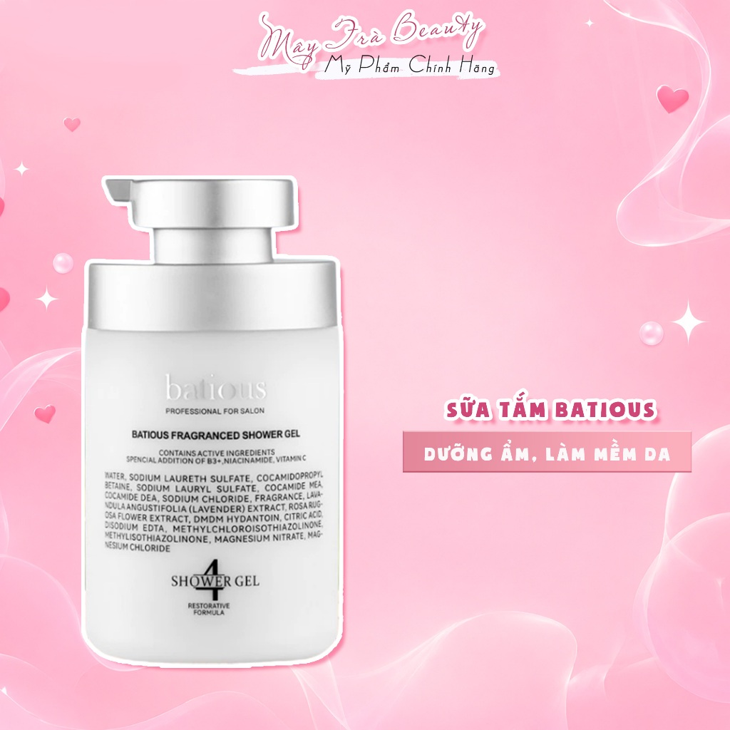 Sữa Tắm Batious Giúp Trắng Da, Cấp Ẩm, Hương Nước Hoa 500ml