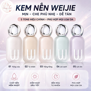 Kem Nền WEIJIE Kiềm Dầu Che Phủ Nhẹ Tự Nhiên 5 Tone Màu Lâu Trôi Mỏng Nhẹ Cho Mọi Loại Da
