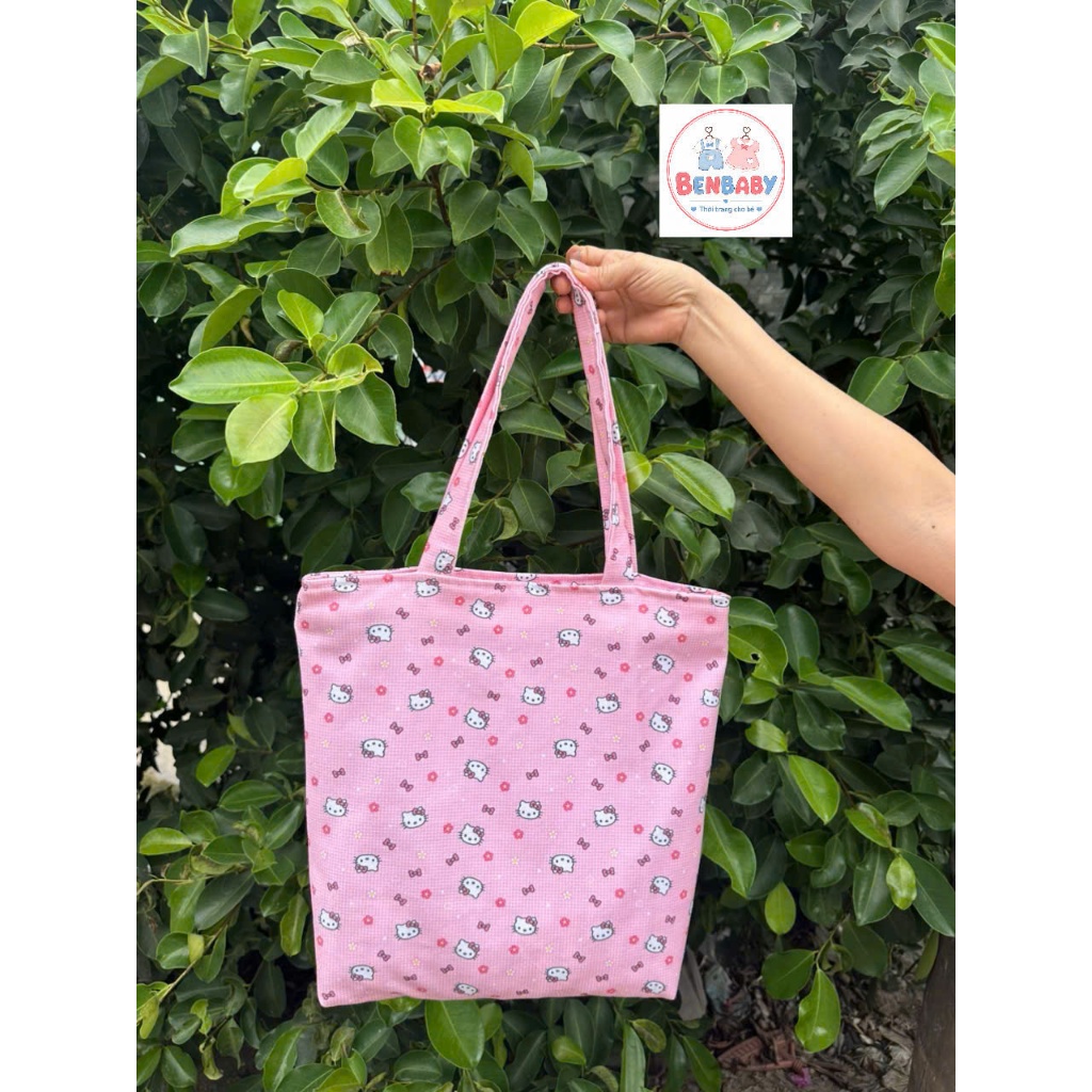 Túi Tote Vải Canvas 2 Lớp Handmade siêu to rộng lớn chứa nhiều đồ Đeo Vai Hàng Ngày Đi Học Đi Chơi