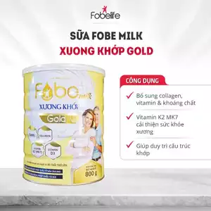Sữa Bột Người Lớn Fobemilk Gold Xương Khớp Fobe Bổ Sung Collagen, Canxi và Vitamin D Giúp Xương Chắc Khỏe N1 - Hộp 800g