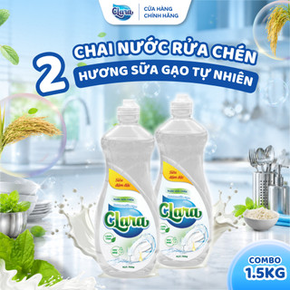 Combo 2 Chai Nước Rửa Chén Clara Chính Hãng Hương Sữa Gạo 750g NRCSG01 - Nước Rửa Bát Thơm Dịu, Đánh Bay Dầu Mỡ