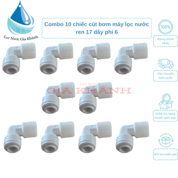 10 Cút Đầu Bơm Nối Nhanh, vặn ren cho máy lọc(Cút nối máy bơm 24v)
