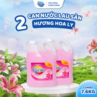 Combo 2 Can Nước Lau Sàn 𝐂𝐥𝐚𝐫𝐚 Hương Hoa Ly Can 3.8Kg NLSHL02, Nước Lau Nhà Thơm Mát Tự Nhiên, Diệt Khuẩn, Sạch Bóng